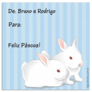 Etiqueta De/Para Coelhos Listras Azul (6,5 X 6,5 cm)