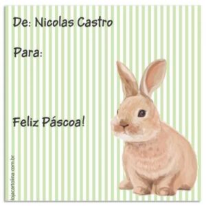 Etiqueta De/Para Coelhinho da Páscoa (6,5 X 6,5 cm)
