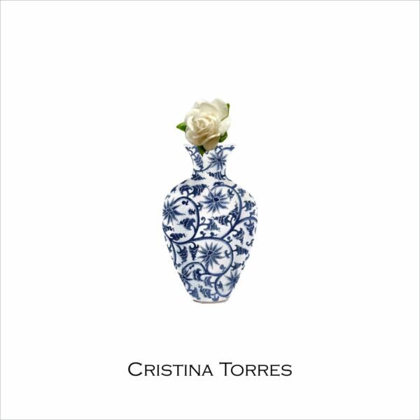 Cartão Chinoiserie Flor 3D | Branca (9 x 9 cm)