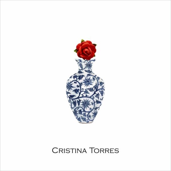 Cartão Chinoiserie Flor 3D | Vermelha (9 x 9 cm)