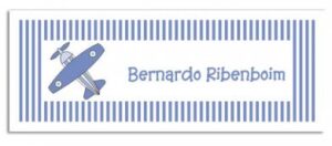 Etiqueta Infantil Avião (6,5 X 2,5 cm)
