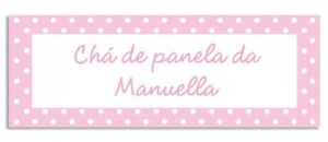 Etiqueta Teen Bolinhas Rosa (5,5 x 2 cm)