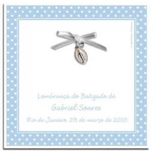 Cartão Poá Medalha Azul (9,5x9,5cm)