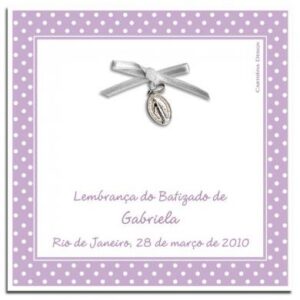 Cartão Poá Medalha Lilás (9,5x9,5cm)