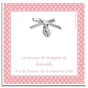 Cartão Poá Medalha Rosa (9,5x9,5cm)