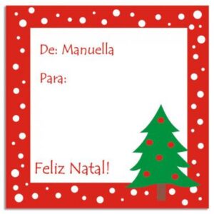 Etiqueta Natal Árvore Bolas (6,5 X 6,5 cm)