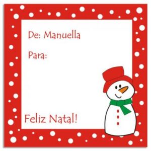 Etiqueta Natal Boneco de Neve Bolas 2 (6,5 X 6,5 cm)