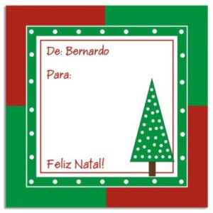 Etiqueta Natal Árvore Chic (6,5 X 6,5 cm)