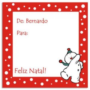 Etiqueta Natal Boneco Feliz (6,5 X 6,5 cm)
