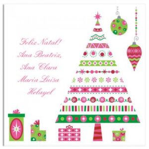 Etiqueta Natal Árvore Teen (6,5 X 6,5 cm)