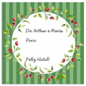 Etiqueta Natal Guirlanda Verde (6,5 X 6,5 cm)