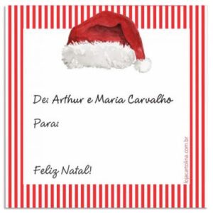 Etiqueta Natal Gorro (6,5 X 6,5 cm)