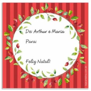 Etiqueta Natal Guirlanda Vermelha (6,5 X 6,5 cm)