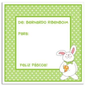Etiqueta De/Para Poá Coelhinho (6,5 X 6,5 cm)