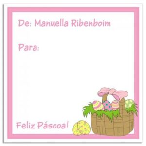 Etiqueta De/Para Cesta de Ovos (6,5 X 6,5 cm)