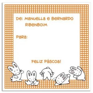Etiqueta De/Para Coelhinhos Pulando (6,5 X 6,5 cm)