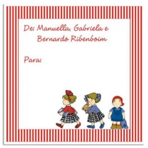 Etiqueta De / Para Três Irmãos Escola (6,5 X 6,5 cm)