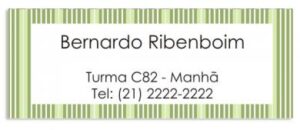 Etiqueta Identificação Listras Verdes (6,5 x 2,5 cm)