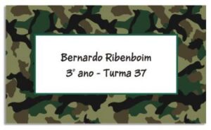 Etiqueta Identificação Camuflado (8,5 x 5 cm)
