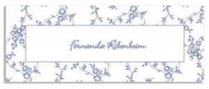 Etiqueta Identificação Flores Azuis (6,5 x 2,5 cm)
