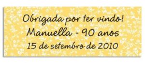 Etiqueta Teen Floral Amarela (5,5 x 2 cm)