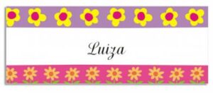 Etiqueta Infantil Flores Fileira (6,5 X 2,5 cm)