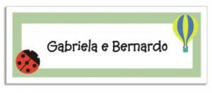 Etiqueta Infantil Joaninha e Balão (6,5 X 2,5 cm)