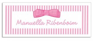 Etiqueta Infantil Laço Rosa (6,5 X 2,5 cm)