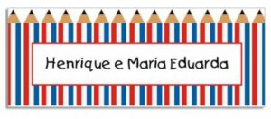 Etiqueta Infantil Lápis (6,5 X 2,5 cm)