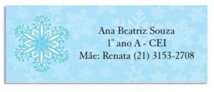 Etiqueta de Identificação Snowflake Azul (6,5 x 2,5 cm)