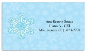 Etiqueta Identificação Snowflake Azul (8,5 x 5 cm)