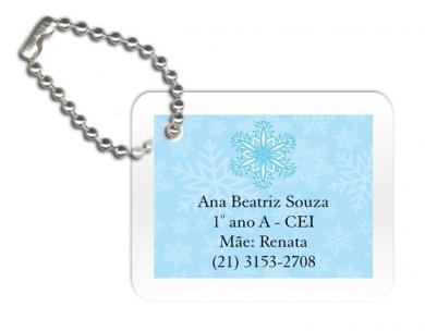 Mini Tag Snowflake Azul (4 x 3 cm)