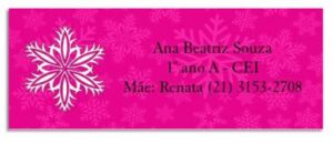 Etiqueta de Identificação Snowflake Pink (6,5 x 2,5 cm)