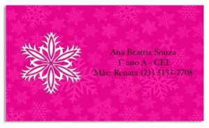 Etiqueta Identificação Snowflake Pink (8,5 x 5 cm)
