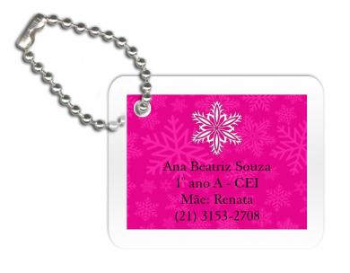 Mini Tag Snowflake Pink (4 x 3 cm)