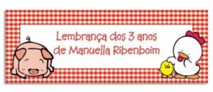 Etiqueta Brigadeiro Porco e Galinha (5,5 x 2 cm)