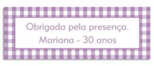 Etiqueta Brigadeiro Quadriculado Lilás (5,5 x 2 cm)