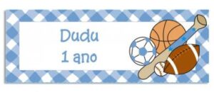 Etiqueta Brigadeiro Xadrez Azul (5,5 x 2 cm)