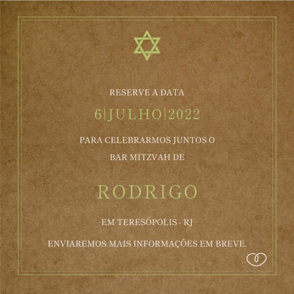 Convite Digital Bar Mitzvah Verde