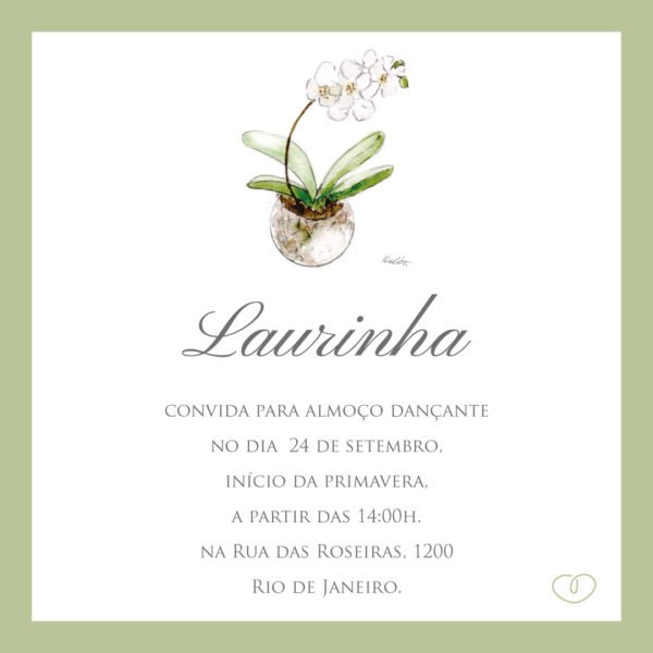 Convite Digital Vaso de Orquídea
