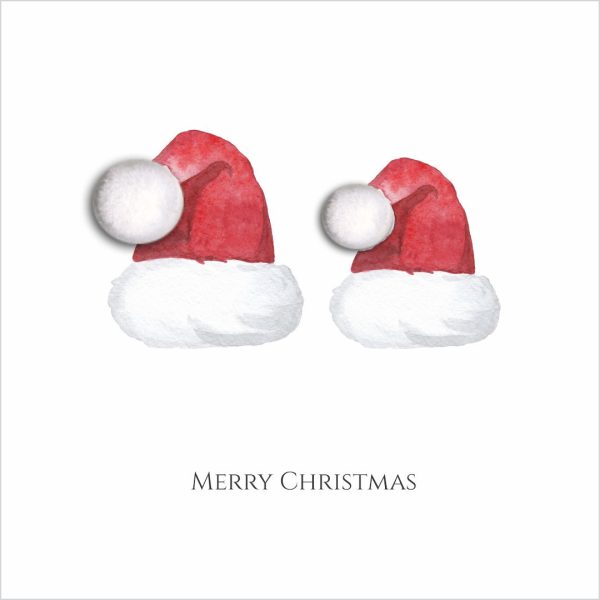 Cartão Natal Pompom 3D 10x10cm